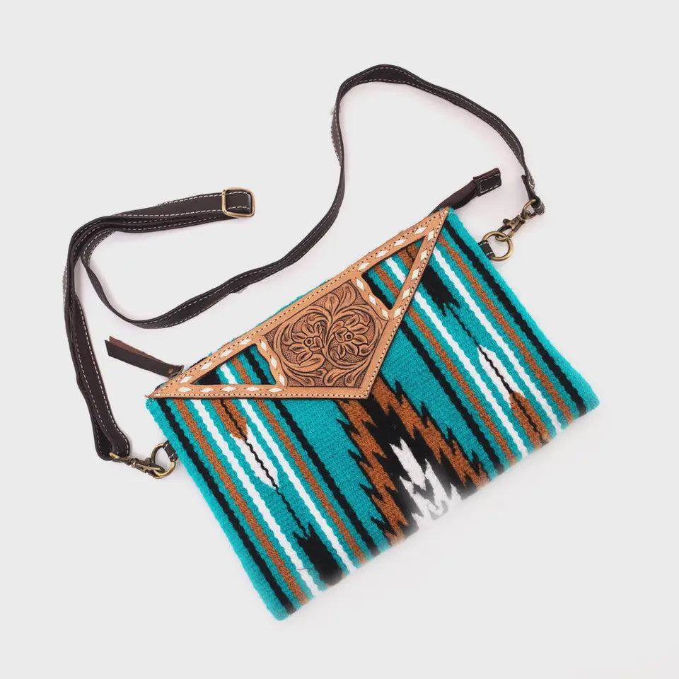 Tooled Large Saddleblanket Clutch Bag