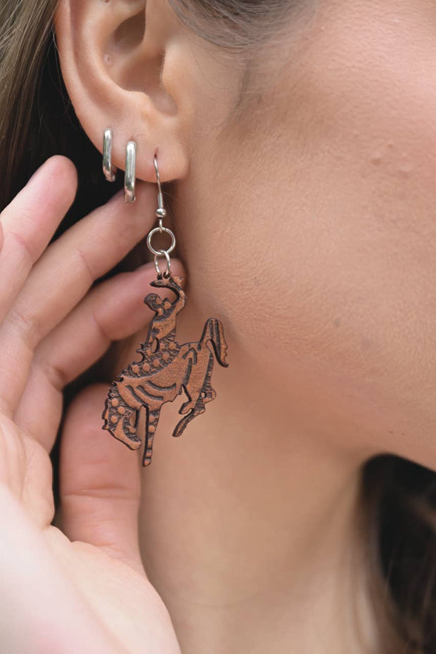 Tooled Horse Earrings – Surgical Steel
