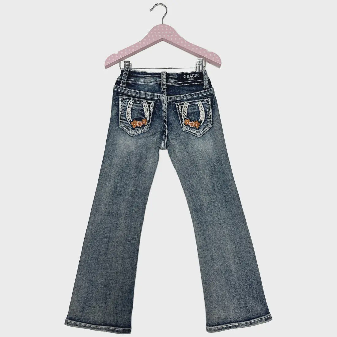 GRACE IN LA Horse Shoe/Floral A Little Girl Boot Cut