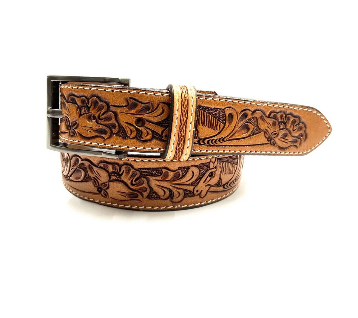 "NATIONAL VELVET" Youth's Tooled Leather Belt