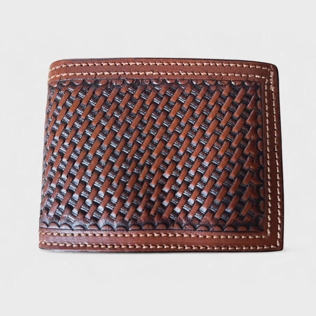 Mens Basket Stamp Leather Wallet