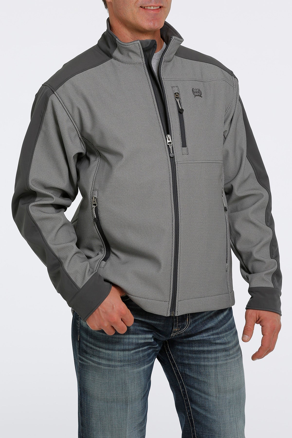 Mens CINCH Silver Softshell Jacket