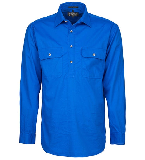 Mens Pilbara Half button L/S Shirt