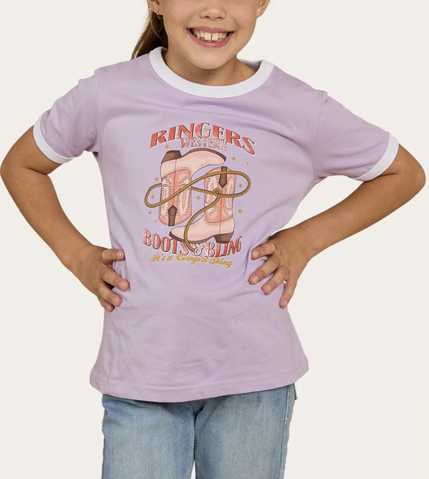 Boots and Bling Kids Ringer T-Shirt