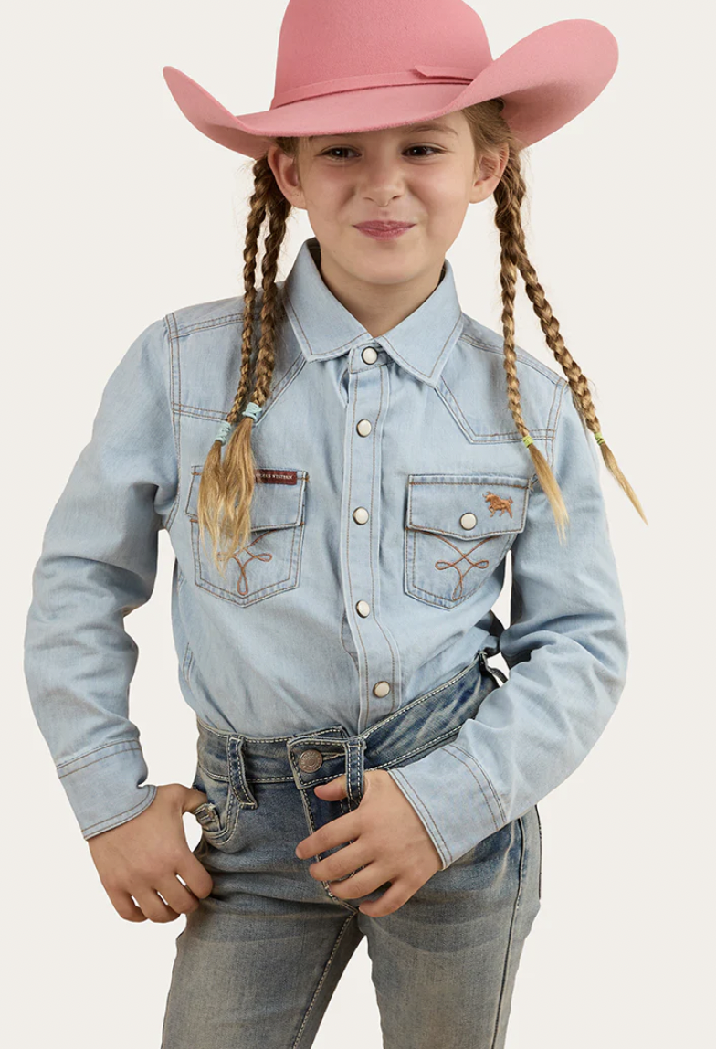 Darby Kids Denim Western Shirt