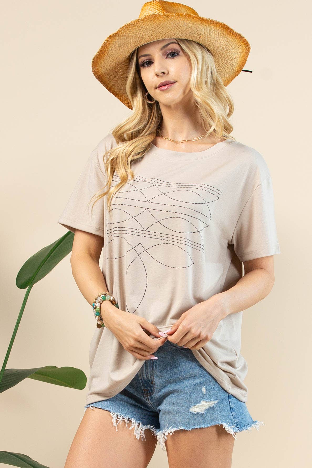 GIA BOOT STITCH  T-SHIRT