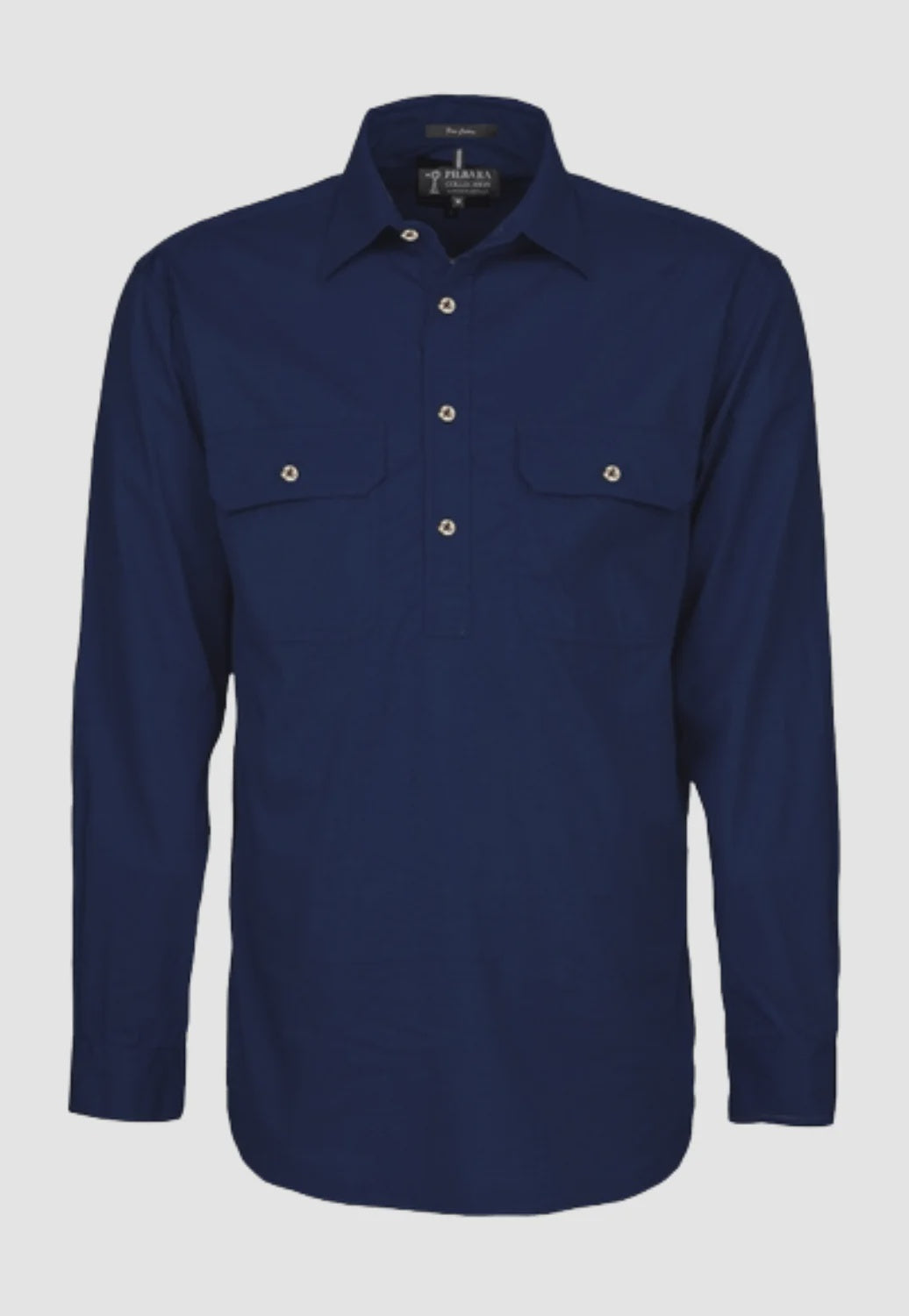 Mens Pilbara Half button L/S Shirt