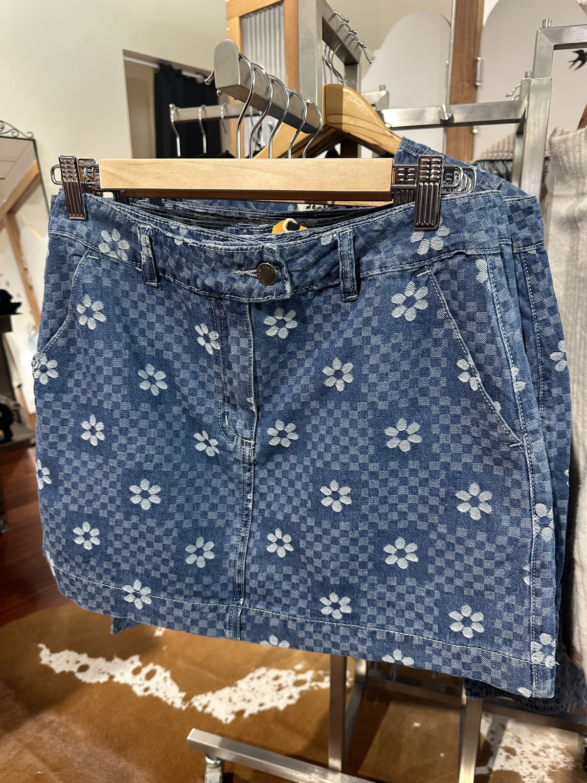 Denim Flower Skirt