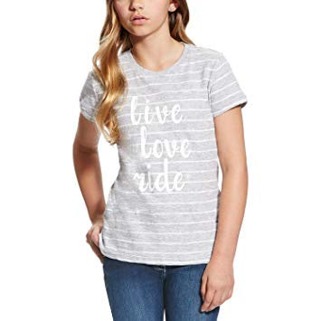 Girls Heather Gray Stripe