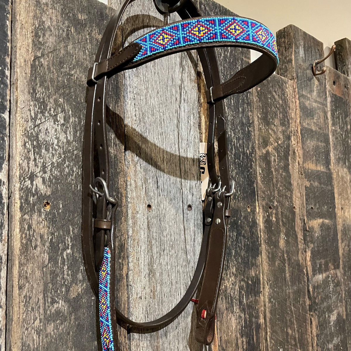 Bridle Beaded Turquoise/Red