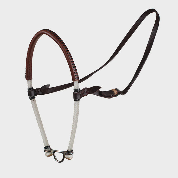 DOUBLE LARIAT LEATHER COVERED NOSEBAND