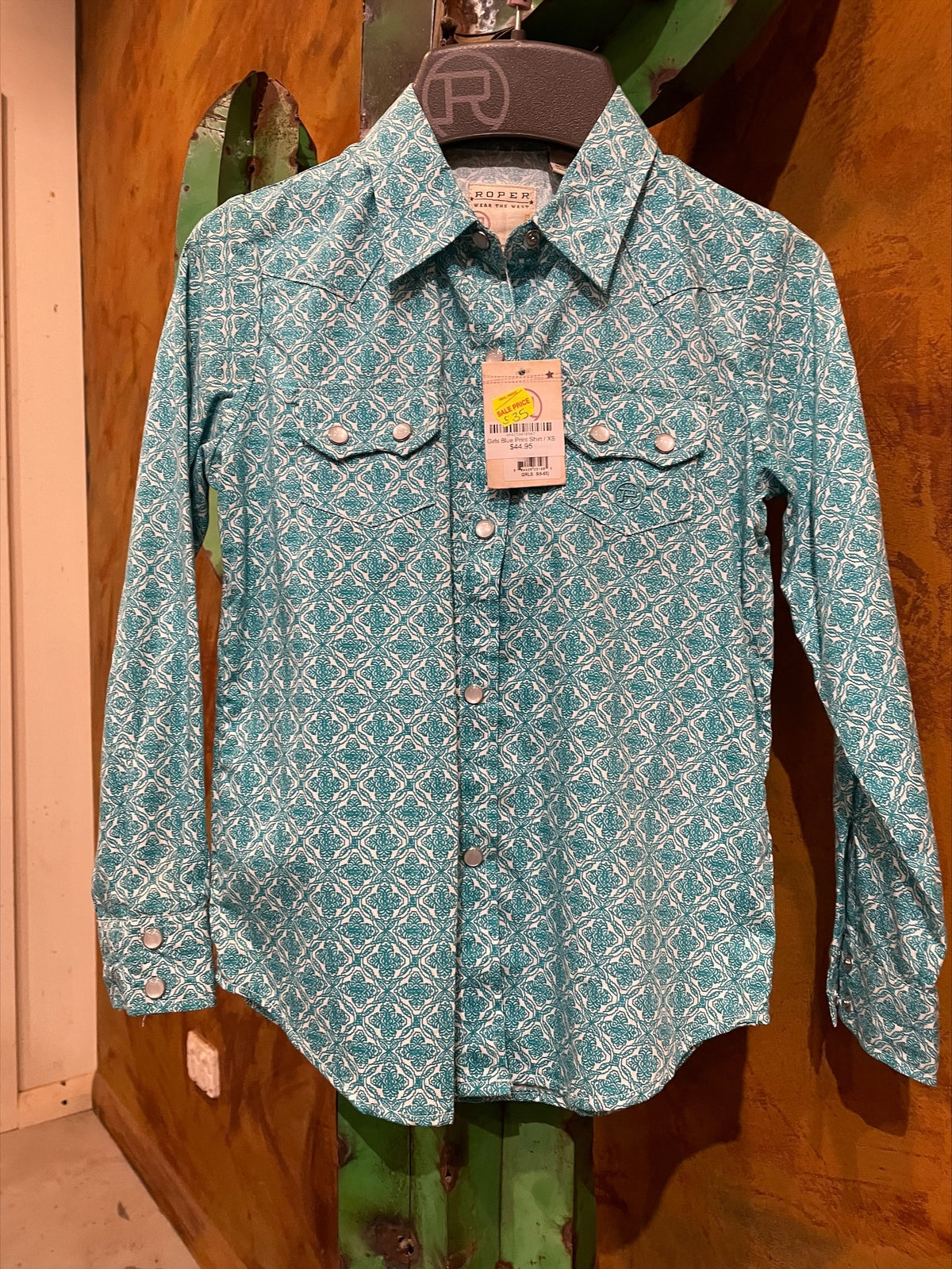 Girls Blue Print Shirt